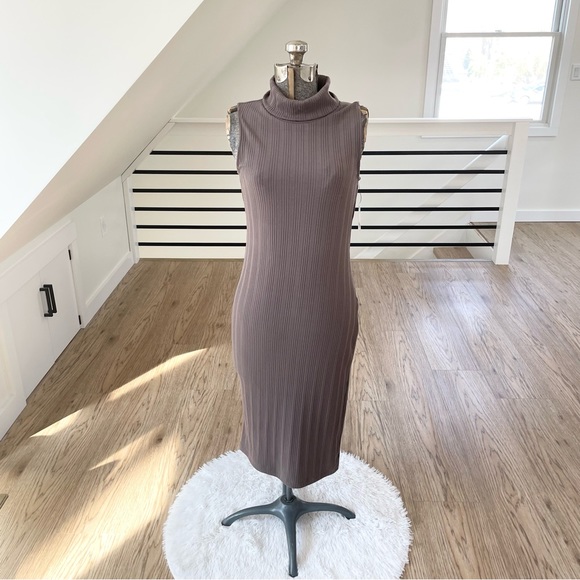 NWT XS M XL XXL NINE WEST shark gray bodycon stretch sleeveless turtleneck dress - Picture 9 of 9